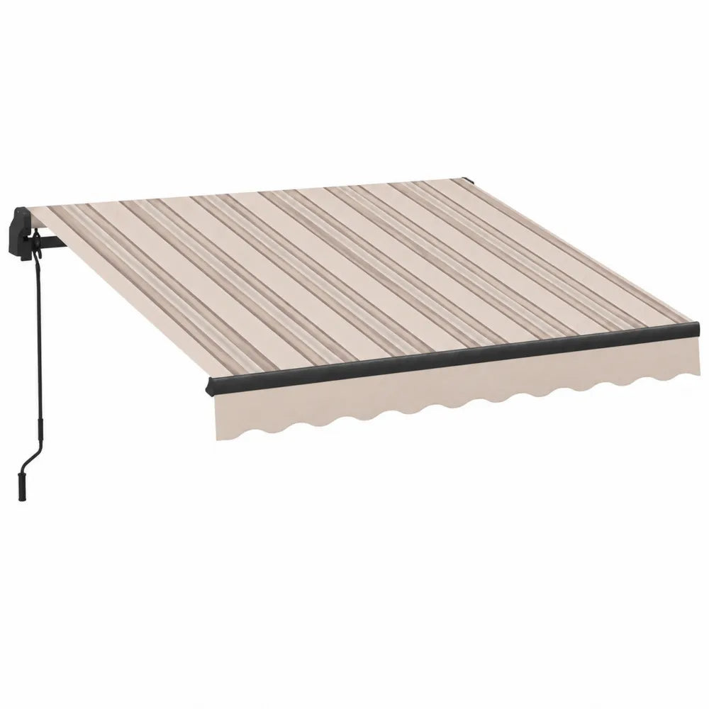 Tenda da sole a bracci estensibili manuale in alluminio con tessuto poliestere impermeabile colore beige e struttura nera 300 x 200 cm